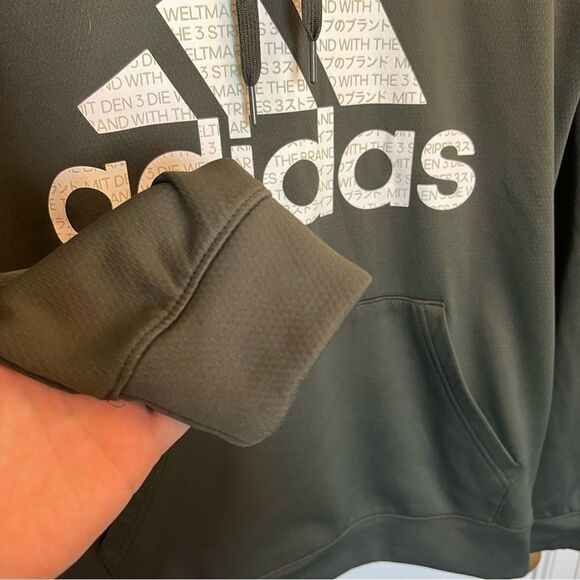 Adidas Men's Forest Green Hoodie - Picture 5 of 9
